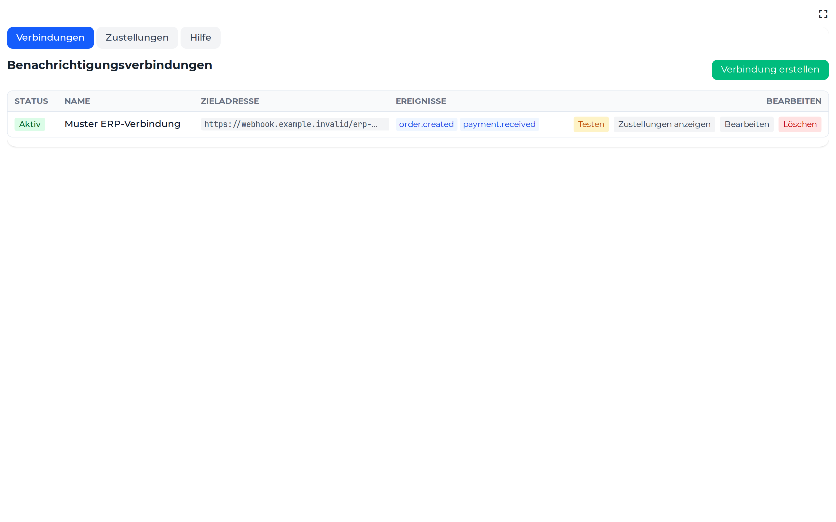 Screenshot der App